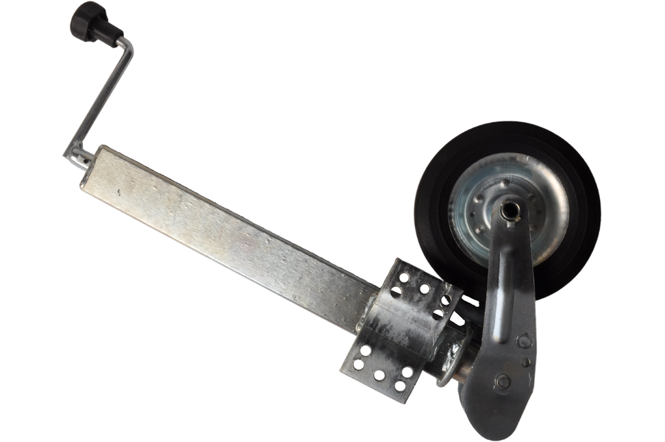 Cantonal Roue jockey repliable - carré 60 mm - capacité de charge : 250 kg - grande plaque de montage