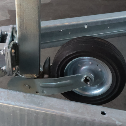 Cantonal Roue jockey repliable - carré 60 mm - capacité de charge : 250 kg - grande plaque de montage