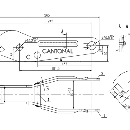 Cantonal Roue jockey - rondes 60 mm - capacité de charge : 500 kg automatiques - plus long
