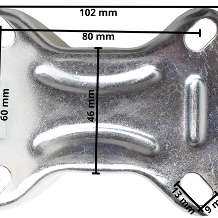 Cantonal Roulette fixe 125 mm - 100 kg - Hauteur totale : 150 mm