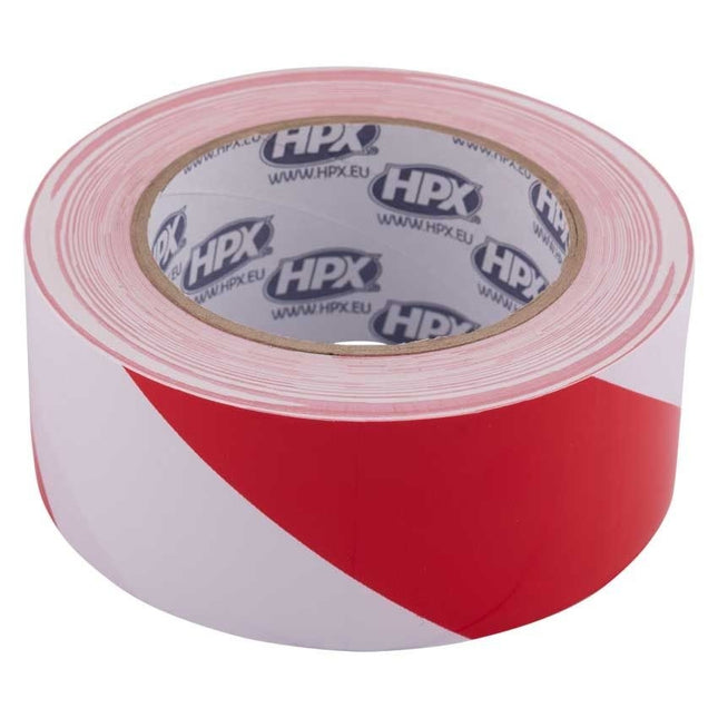 Cantonal Ruban de marquage de sécurité rouge et blanc en rouleau de 33 mètres - largeur 50 mm