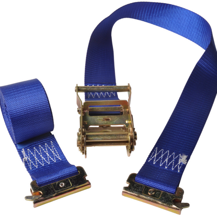 Cantonal Sangle d'arrimage - 400x5 cm - charge de rupture 500 kg - 2 parties - avec cliquet et anneau d’arrimage