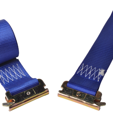 Cantonal Sangle d'arrimage - 400x5 cm - charge de rupture 500 kg - 2 parties - avec cliquet et anneau d’arrimage