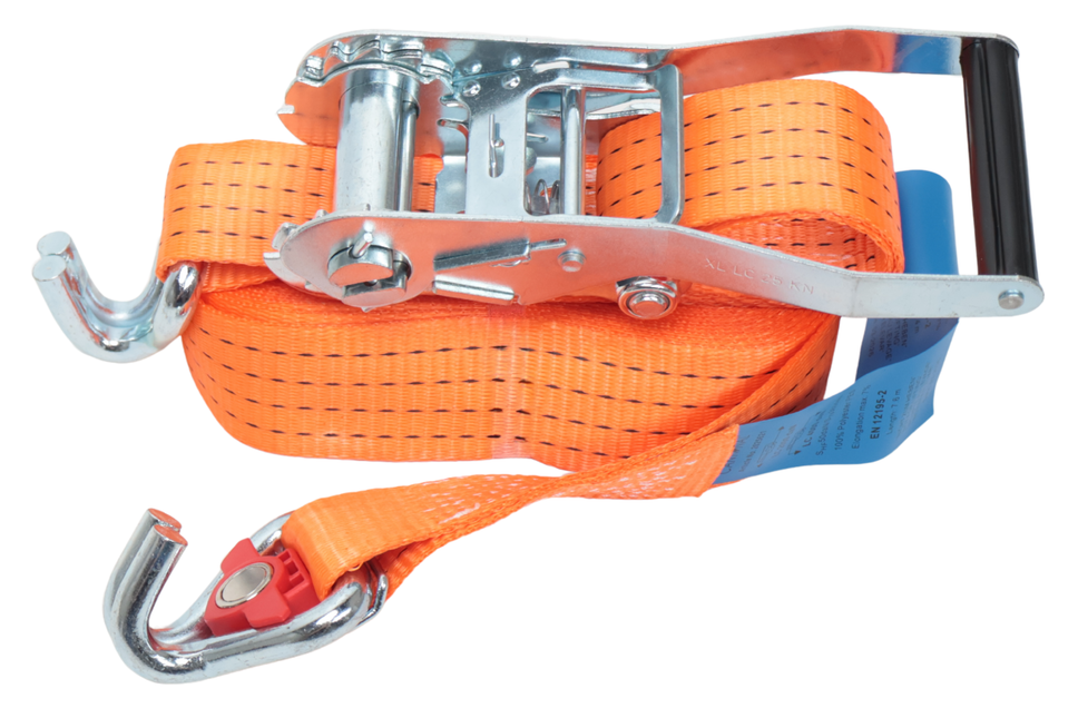 Cantonal Sangle d'arrimage orange - 800x5 cm - 4000 kg - en 2 parties - crochet magnétique