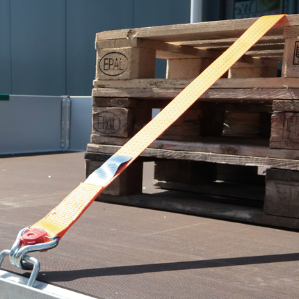 Cantonal Sangle d'arrimage orange - 800x5 cm - 4000 kg - en 2 parties - crochet magnétique