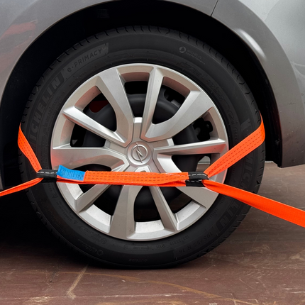 Cantonal Sangle d'arrimage pour porte-voiture - 330x3,6 cm - charge de rupture 3000 kg