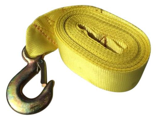 Cantonal Sangle de treuil avec crochet de sécurité jaune (5 cm x 6 mètres)