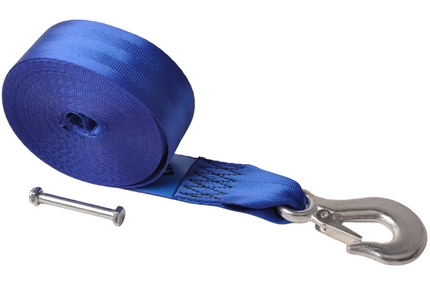 Cantonal Sangle de treuil pour remorque bateau avec crochet (5 cm x 9 m), y compris les boulons