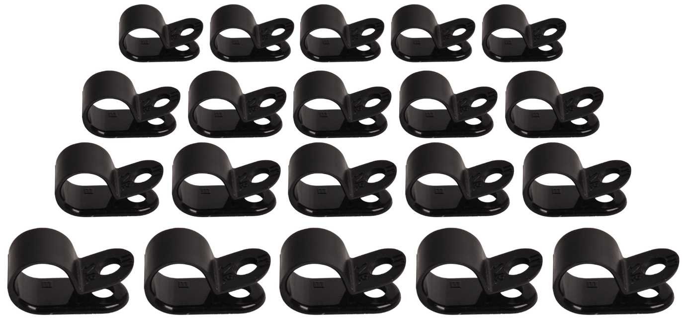 Cantonal Serre-câbles 11,1 mm noir pour fixer les câbles d'éclairage - 20 pièce