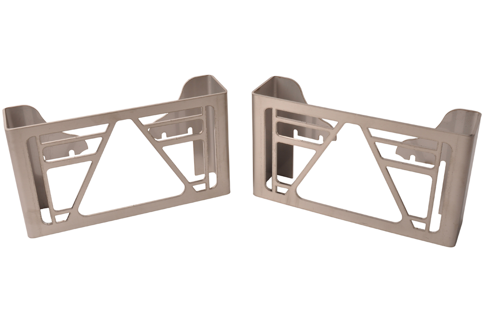 Cantonal Set de 2 grilles de protection Multiled 4 - 253x141x63,7 mm - avec triangle libre - en acier inoxydable - montage sans perçage