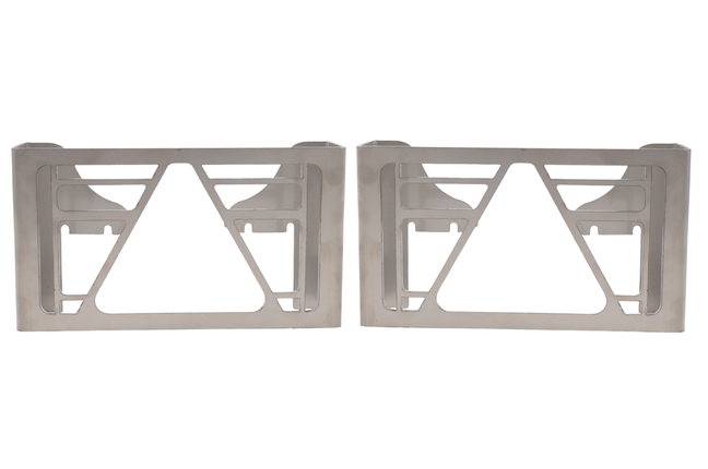 Cantonal Set de 2 grilles de protection Multiled 4 - 253x141x63,7 mm - avec triangle libre - en acier inoxydable - montage sans perçage