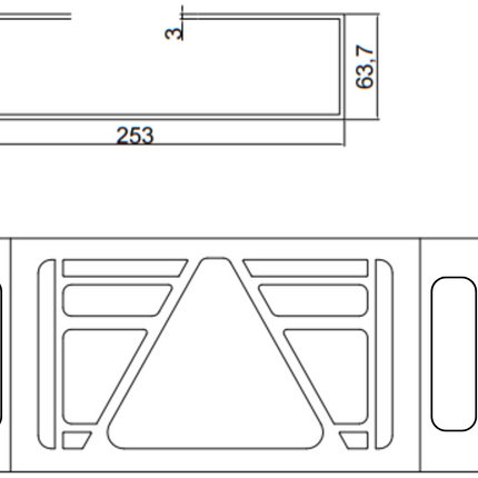 Cantonal Set de 2 grilles de protection Multiled 4 - 253x141x63,7 mm - avec triangle libre - en acier inoxydable - montage sans perçage