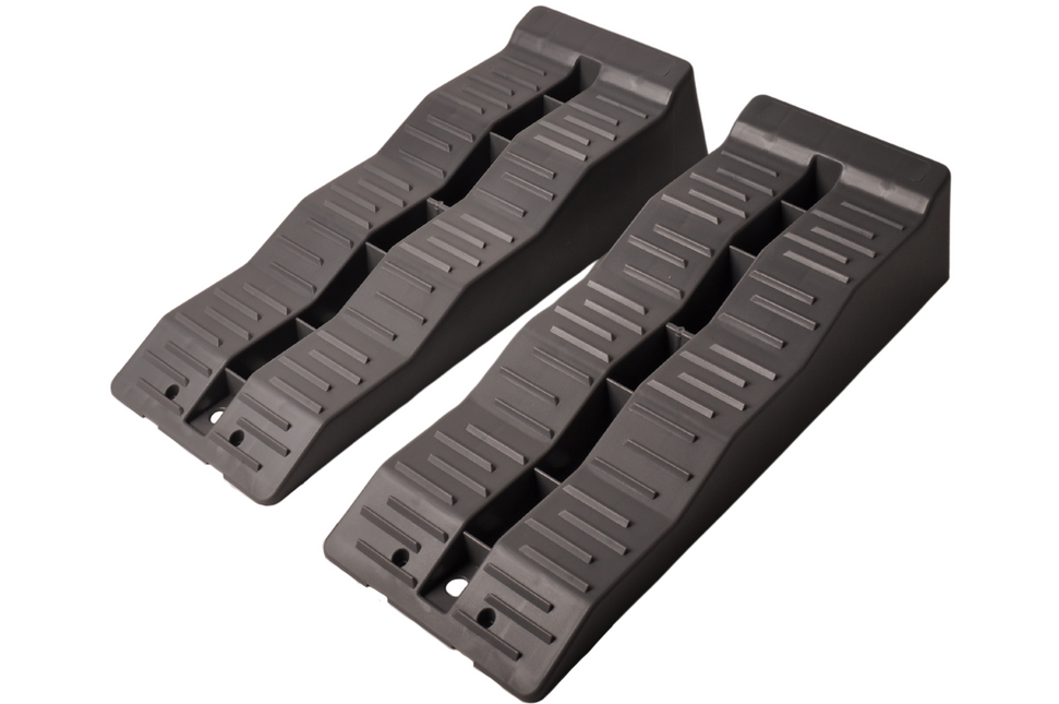 Cantonal Set de 2 rampes de nivellement grises - 565x200x130 mm - capacité de charge maximale de 5000 kg