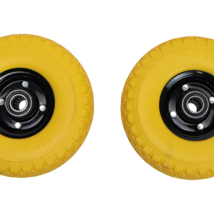 Cantonal Set de 2 roues de diable premium 3.00-4 - anti-crevaison - diamètre du moyeu : 25 mm - longueur du moyeu : 75 mm