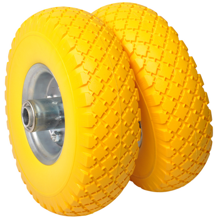 Cantonal Set de deux haut de gamme  roues de chariot - 3.00-4 - anti-crevaison - diamètre du moyeu 20 mm - longueur du moyeu 55 mm