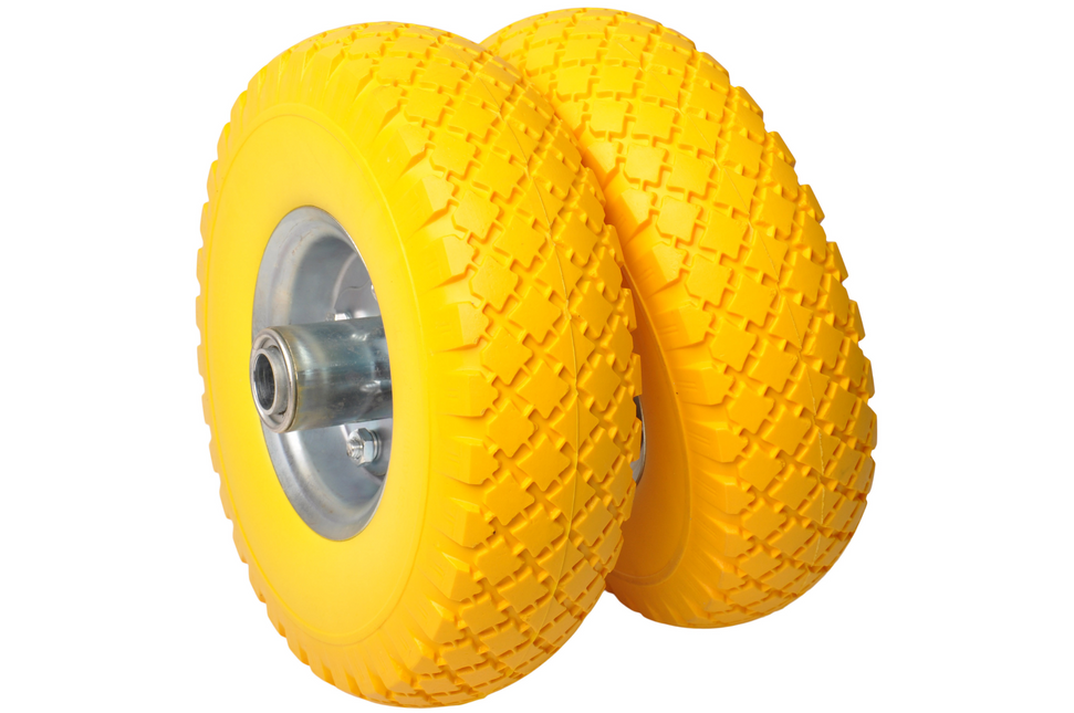 Cantonal Set de deux haut de gamme  roues de chariot - 3.00-4 - anti-crevaison - diamètre du moyeu 20 mm - longueur du moyeu 55 mm