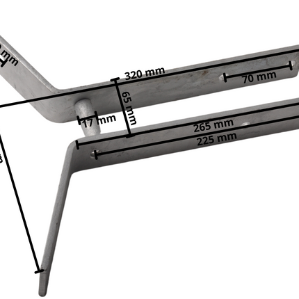 Cantonal Support de mâchoire en acier galvanisé pour quille - s'adapte à un tube de 60 mm