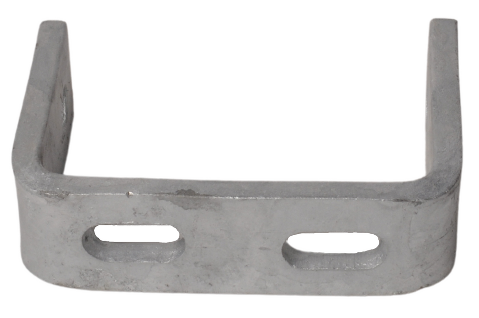 Cantonal Support de quille galvanisé Poutre en U - Longueur 120 mm - avec trous oblongs