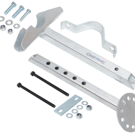 Cantonal Support pour roue jockey 60 mm avec fixation ronde - kit de fixation inclus