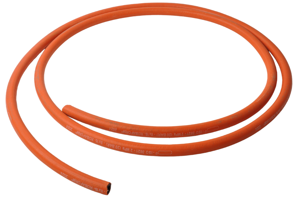 Cantonal Tuyau de propane/gaz - orange - diamètre intérieur 8 mm - diamètre extérieur 15 mm