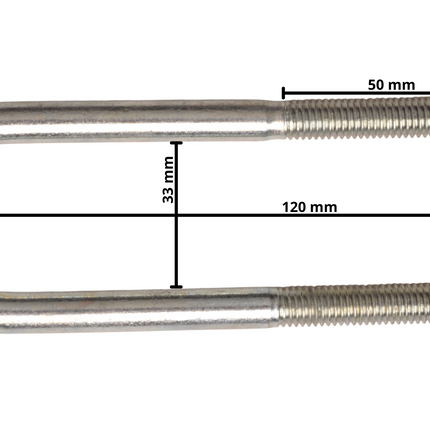 Cantonal U-boulons / Plaquettes d'assemblage M10 120x33 mm