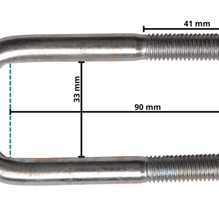 Cantonal U-boulons / Plaquettes d'assemblage M10 90x33 mm