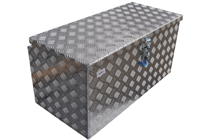 De Haan DE HAAN BOX I - 800x400x400 mm - boîte à timon d'aluminium striée étanche à l'eau et à la poussière - avec serrure à papillon, serrures à tendeur ou serrure en T