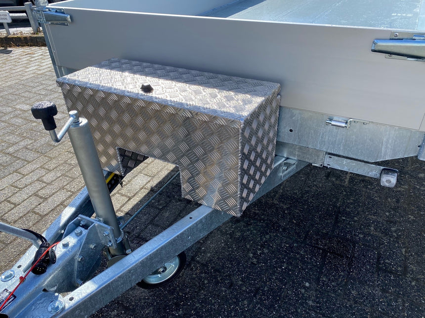 De Haan DE HAAN BOX IN - 800x350x400 mm - boîte à timon en aluminium à damier - équipé d'une serrure papillon