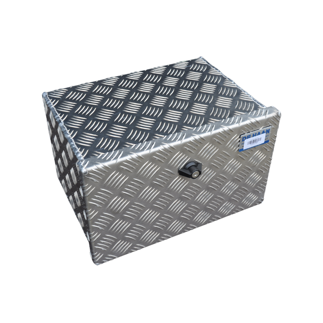 De Haan DE HAAN BOX OK - 400x240x300 mm - boîte à timon en tôle striée en aluminium, étanche à l'eau et à la poussière - avec serrures Butterfly ou en T