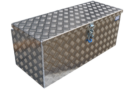 De Haan DE HAAN BOX W - 900x380x380 mm - boîte à timon en tôle striée en aluminium, étanche à l'eau et à la poussière - avec serrure à papillon, serrures à tendeur ou serrure en T