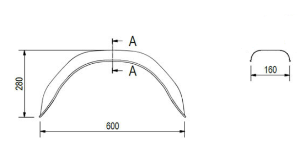De Haan Original aile Métal 600x160x280 mm - circonférence 900 mm