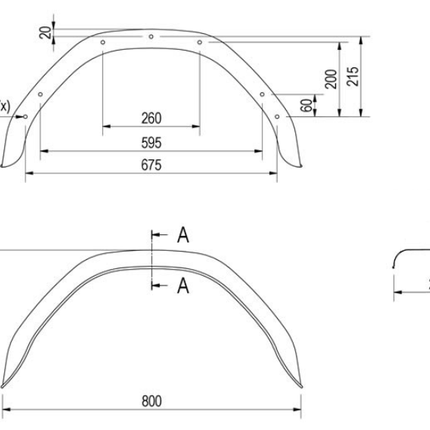 De Haan Original garde boue 14/15 pouces - 800x240x370 mm - circonférence 1240 mm