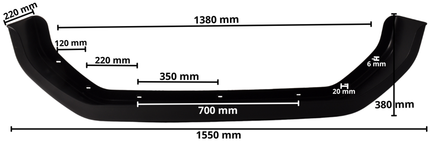 De Haan Original Saris/Henra Garde boue Tandem - 1550x220x380 mm - circonférence 1985 mm