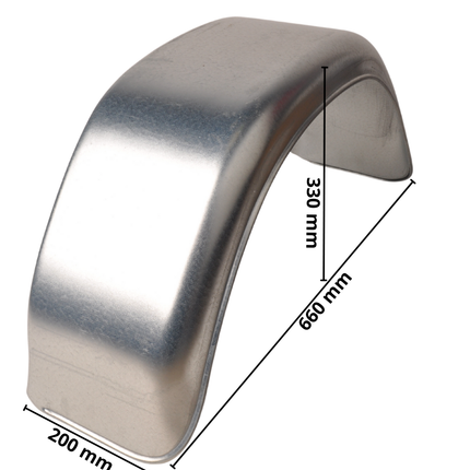 De Haan Stema garde boue 12 pouces - 660x200x330 mm - adapté pour remorque Stema