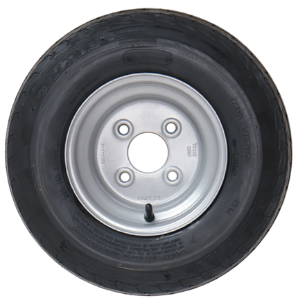 Deli Tire Roue complète de remorque - 16.5x6.50-8 - entraxe : 4x100 - capacité de charge : 360 kg - diamètre du moyeu : 60 mm - 6PR