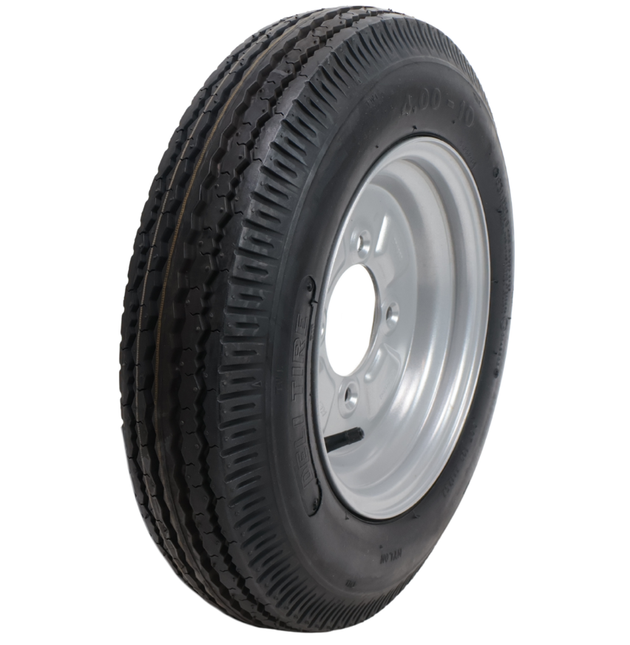 Deli Tire Roue complète de remorque - 4.00-10 - entraxe : 4x115 - capacité de charge : 275 kg - diamètre du moyeu : 85 mm - 4PR