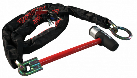 DoubleLock Ancrage de chaîne/chaîne à boucle - 130 cm de long - approuvé par SCM - fonction de serrage de roue