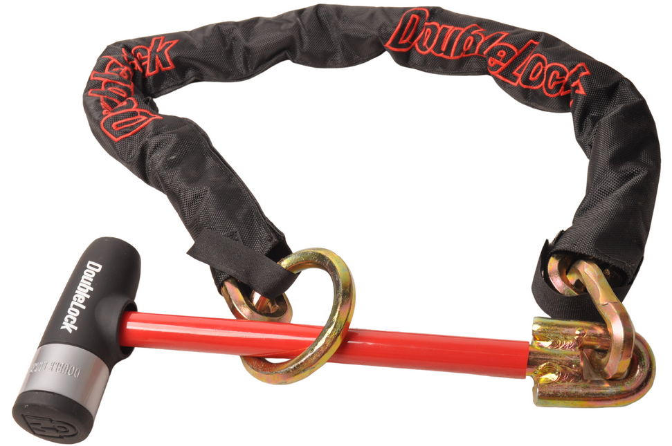 DoubleLock Ancrage de chaîne/chaîne à boucle - 130 cm de long - approuvé par SCM - fonction de serrage de roue