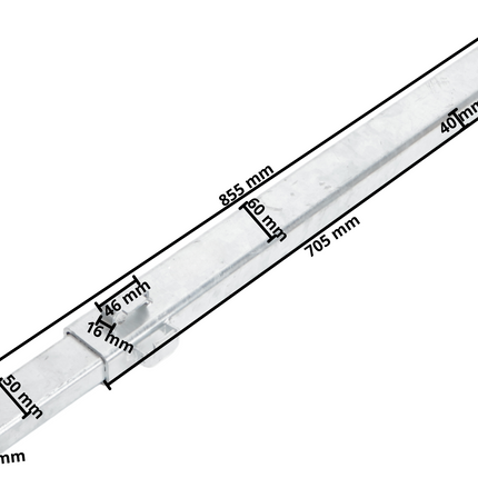 Eduard Languette d'angle Eduard 70 cm gauche arrière droite avant - pour grillage à feuilles et rehausses de ridelles