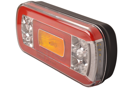 Fristom Feu arrière de remorque - Fristom FT-130 LED - gauche - 220x110x50,5 mm - avec feu de brouillard
