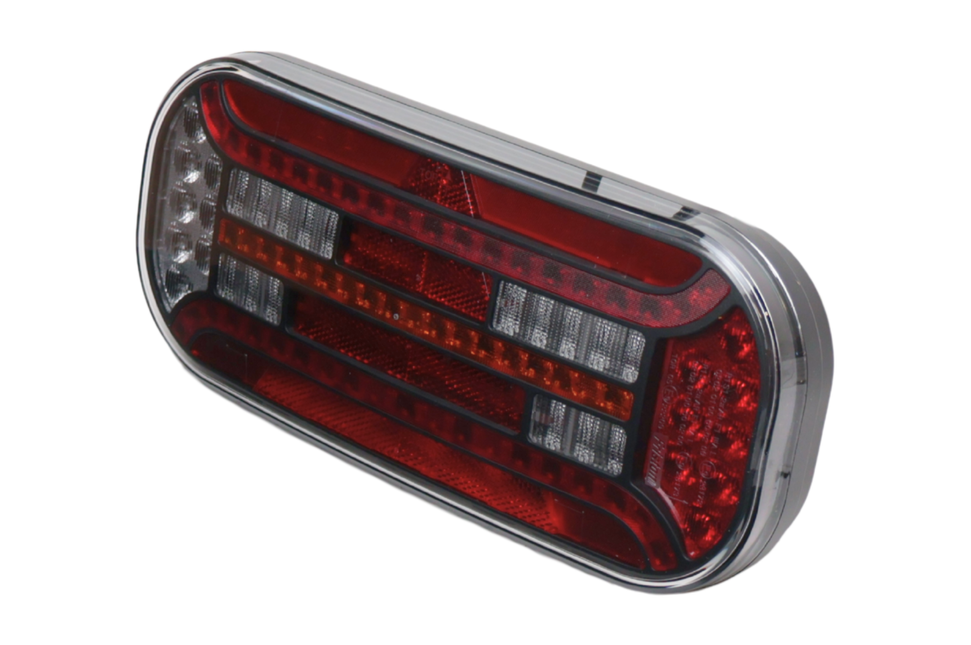 Fristom Feu arrière de remorque - Fristom FT-610 LED - droite - 302x130x51 mm - avec clignotant dynamique - raccordement par fils libres 100 cm