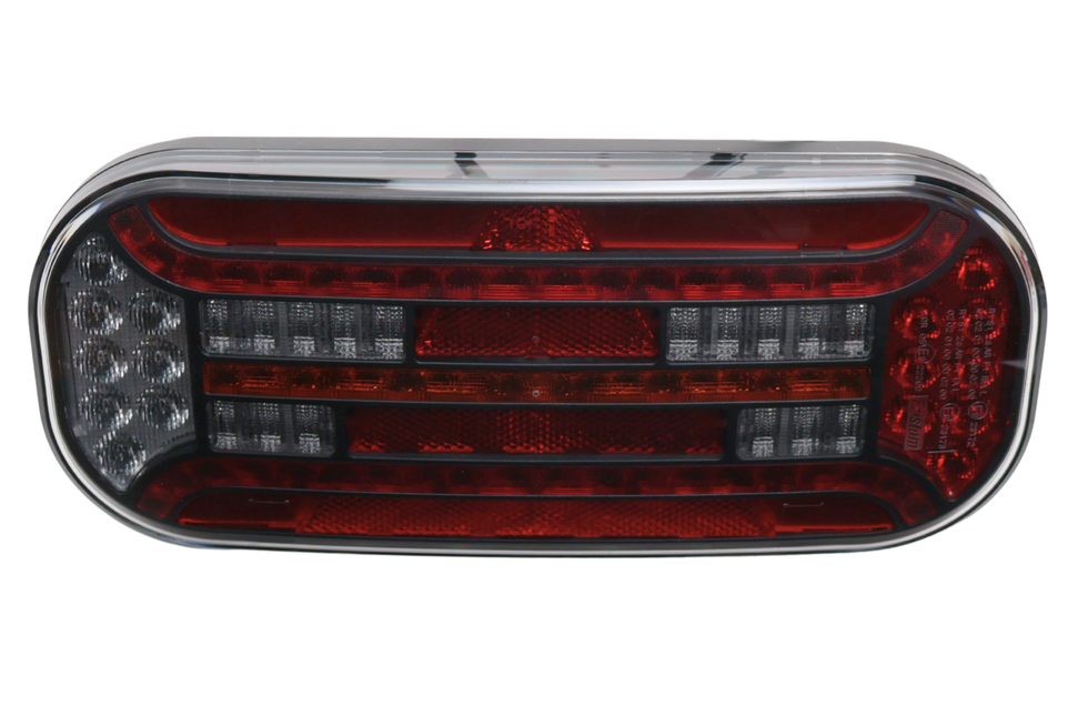 Fristom Feu arrière de remorque - Fristom FT-610 LED - droite - 302x130x51 mm - avec clignotant dynamique - raccordement par fils libres 100 cm
