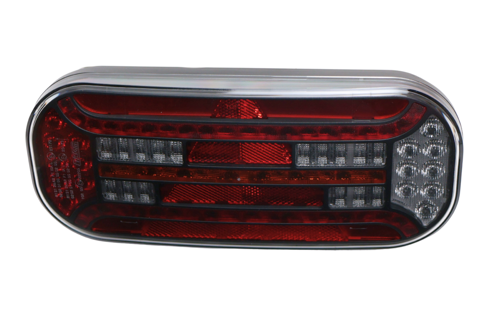 Fristom Feu arrière de remorque - Fristom FT-610 LED - gauche - 302x130x51 mm - avec clignotant dynamique - raccordement par fils libres 100 cm