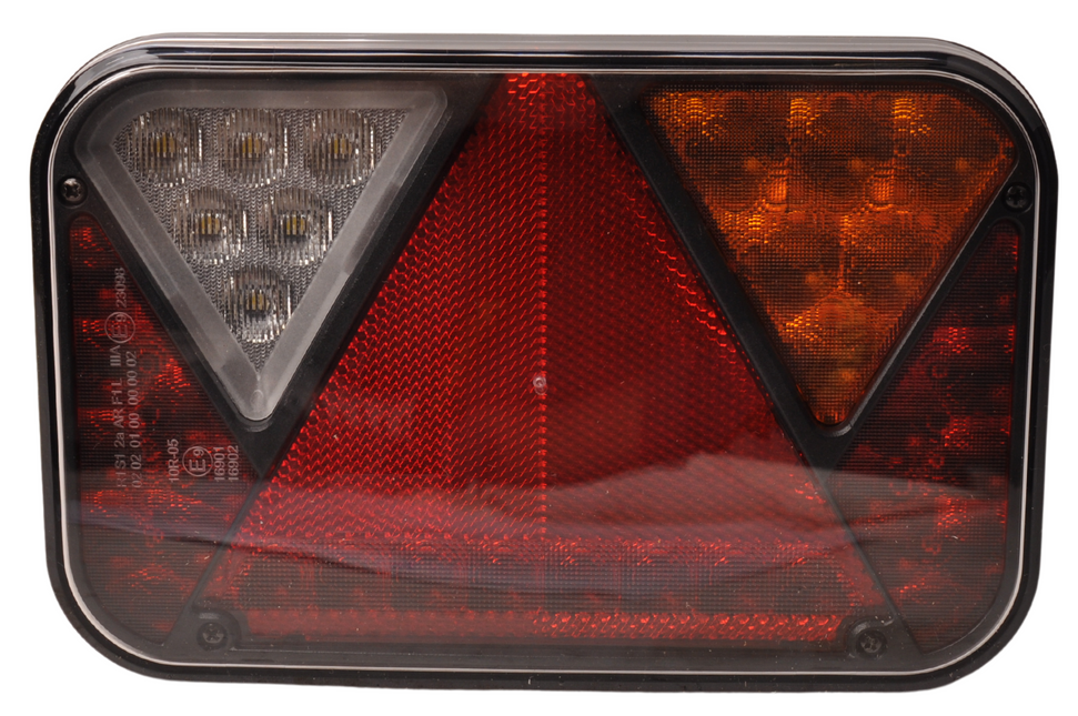 Fristom Feu arrière Fristom droit avec résistance intégrée 200x130x50 mm - facile à connecter avec les prises Aspöck