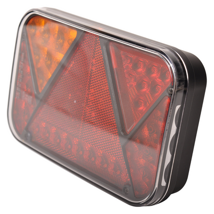 Fristom Feu arrière gauche avec résistance intégrée 200x130x50 mm - facile à connecter avec des prises Aspöck