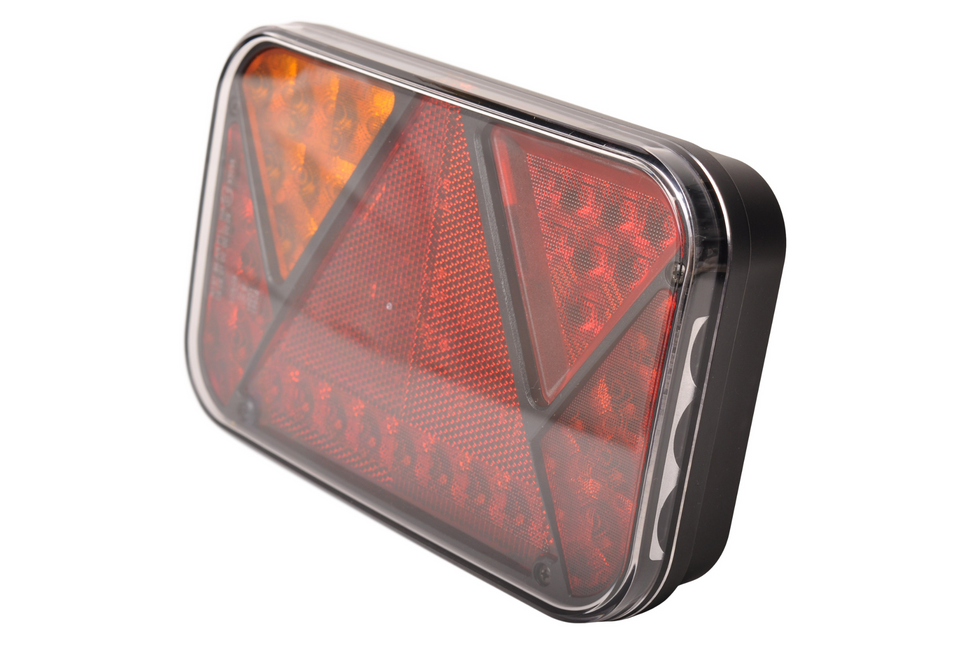 Fristom Feu arrière gauche avec résistance intégrée 200x130x50 mm - facile à connecter avec des prises Aspöck