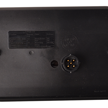 Fristom Feu arrière gauche avec résistance intégrée 200x130x50 mm - facile à connecter avec des prises Aspöck