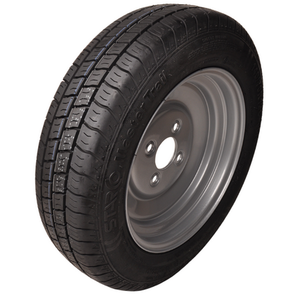 GT RADIAL Roue complète 12 pouces - 140/70R12C pneu + jante - Opel Pitch : 4x100 - 530 kg - 60 mm diamètre du moyeu