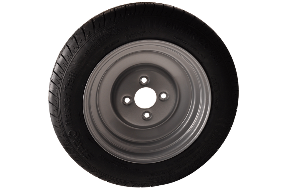 GT RADIAL Roue complète 12 pouces - 140/70R12C pneu + jante - Opel Pitch : 4x100 - 530 kg - 60 mm diamètre du moyeu