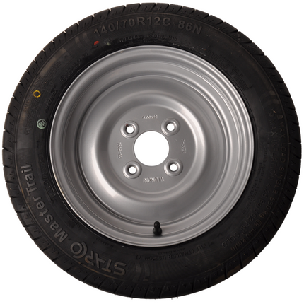 GT RADIAL Roue complète 12 pouces - 140/70R12C pneu + jante - Opel Pitch : 4x100 - 530 kg - 60 mm diamètre du moyeu